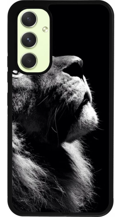 Coque Samsung Galaxy A54 5G - Silicone rigide noir Lion looking up