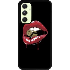 Samsung Galaxy A54 Case Hülle - Silikon schwarz Lips bullet
