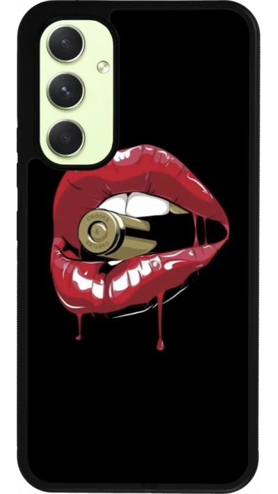 Coque Samsung Galaxy A54 5G - Silicone rigide noir Lips bullet