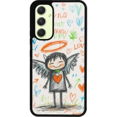 Coque Samsung Galaxy A54 5G - Silicone rigide noir Little Angel Sketch Love