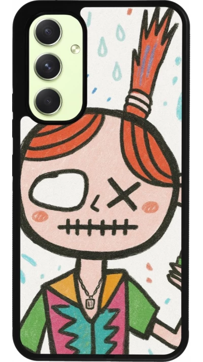 Coque Samsung Galaxy A54 5G - Silicone rigide noir Little Girl Sketch