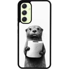 Coque Samsung Galaxy A54 5G - Silicone rigide noir Loutre papier de toilette