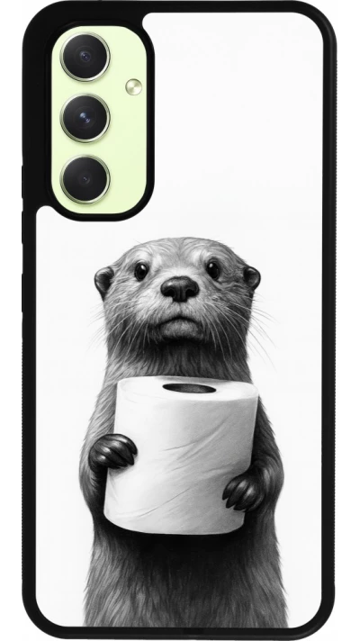 Coque Samsung Galaxy A54 5G - Silicone rigide noir Loutre papier de toilette