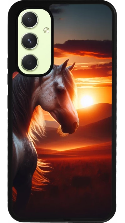 Coque Samsung Galaxy A54 5G - Silicone rigide noir Majestic Sunset Horse