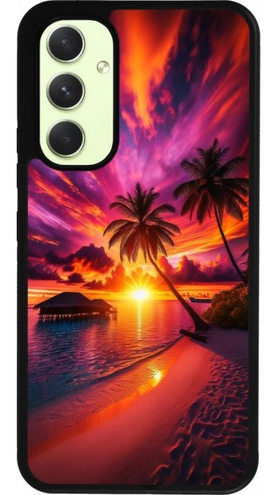 Coque Samsung Galaxy A54 5G - Silicone rigide noir Maldives Dusk Bliss