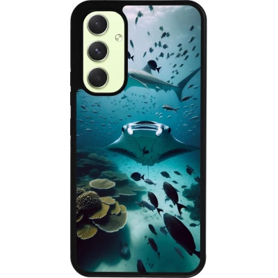 Coque Samsung Galaxy A54 5G - Silicone rigide noir Manta Lagon Nettoyage