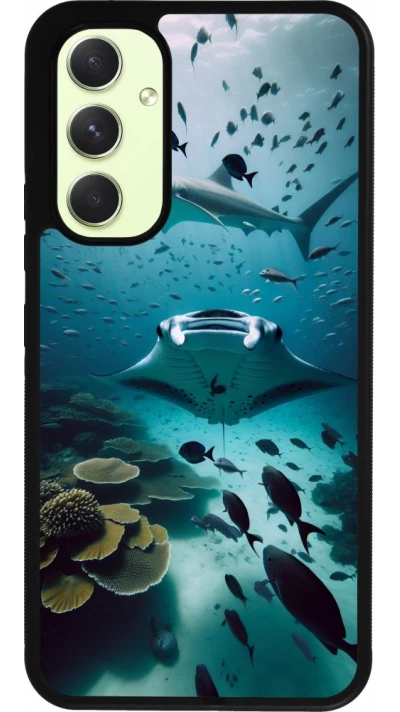 Coque Samsung Galaxy A54 5G - Silicone rigide noir Manta Lagon Nettoyage