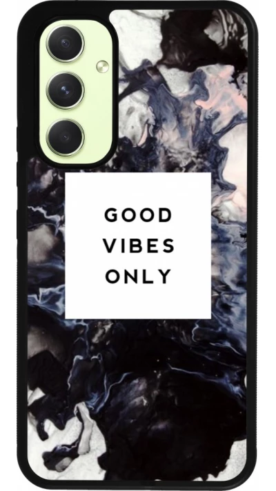 Coque Samsung Galaxy A54 5G - Silicone rigide noir Marble Good Vibes Only