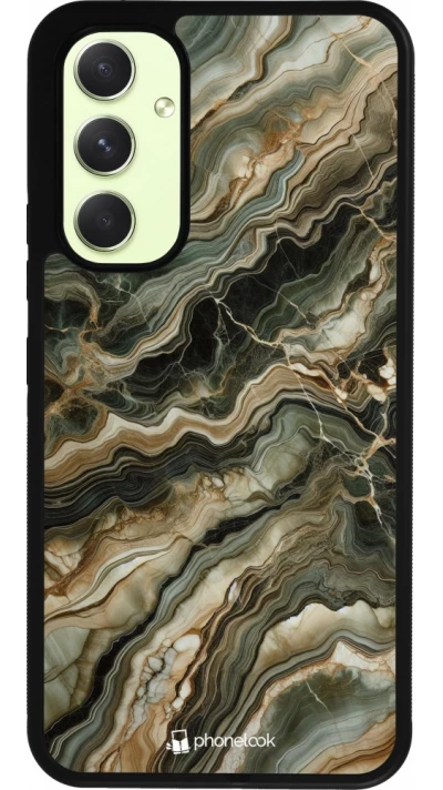 Coque Samsung Galaxy A54 5G - Silicone rigide noir Marbre Olive