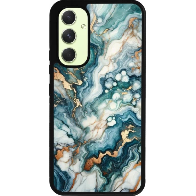 Coque Samsung Galaxy A54 5G - Silicone rigide noir Marbre Vert Bleu Doré