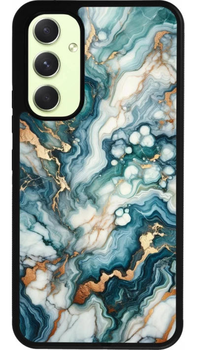 Coque Samsung Galaxy A54 5G - Silicone rigide noir Marbre Vert Bleu Doré