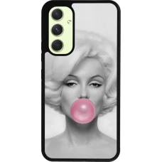 Coque Samsung Galaxy A54 5G - Silicone rigide noir Marilyn Bubble