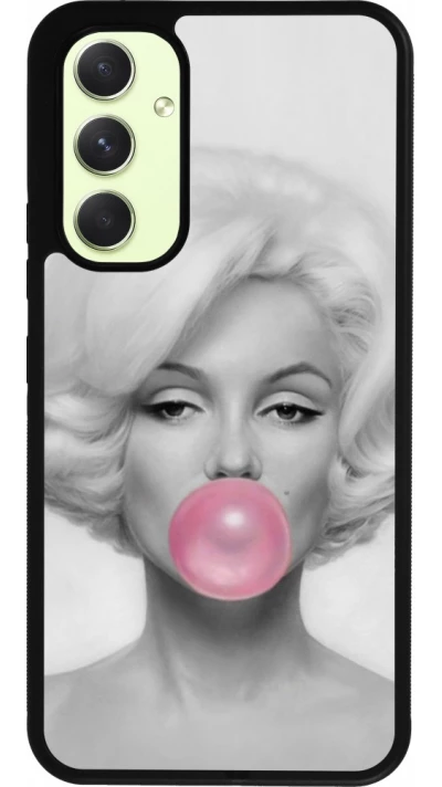 Coque Samsung Galaxy A54 5G - Silicone rigide noir Marilyn Bubble