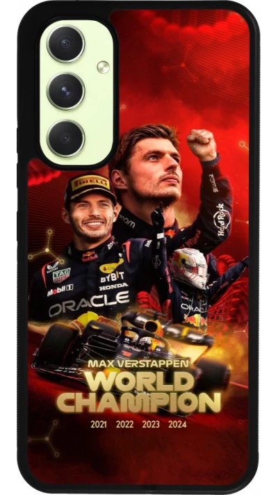 Coque Samsung Galaxy A54 5G - Silicone rigide noir Max Verstappen Champion 2023