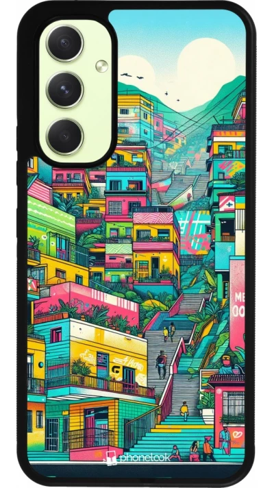 Coque Samsung Galaxy A54 5G - Silicone rigide noir Medellin Comuna 13 Art