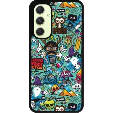 Samsung Galaxy A54 Case Hülle - Silikon schwarz Mixed Cartoons Turquoise