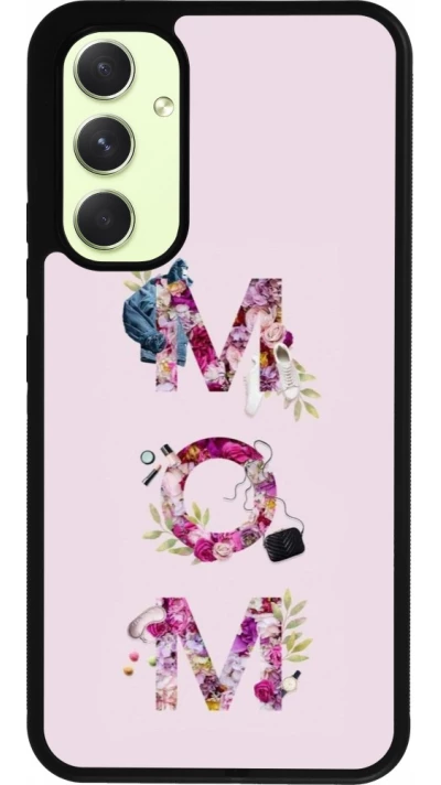 Coque Samsung Galaxy A54 5G - Silicone rigide noir Mom 2024 girly mom