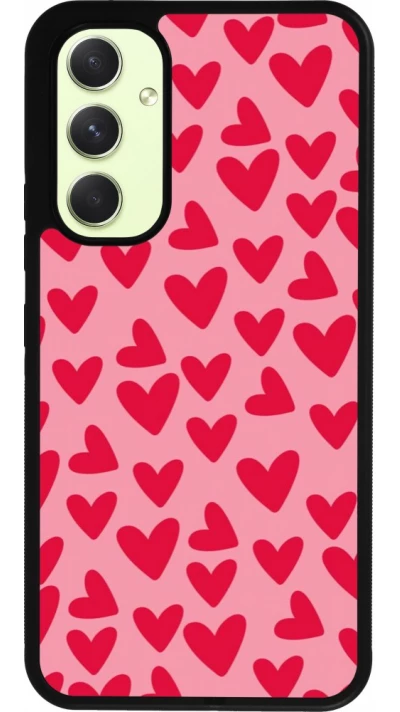 Coque Samsung Galaxy A54 5G - Silicone rigide noir Mom 2024 petits coeurs