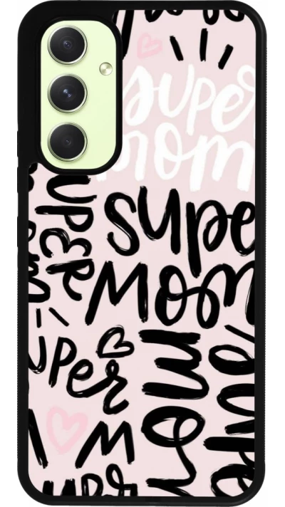 Coque Samsung Galaxy A54 5G - Silicone rigide noir Mom 2024 Super mom