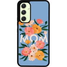 Coque Samsung Galaxy A54 5G - Silicone rigide noir Mom 2026 Flowers