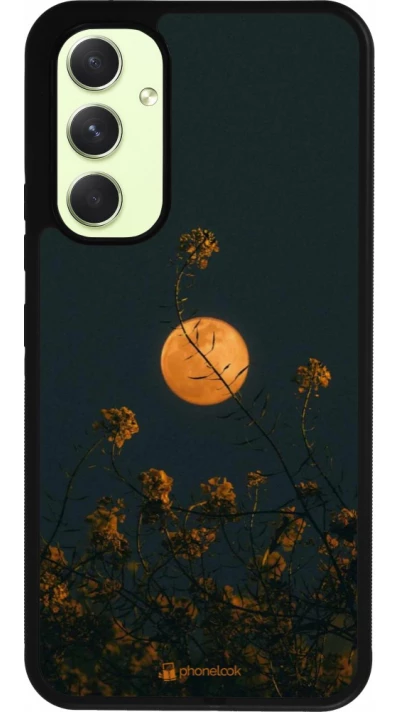 Coque Samsung Galaxy A54 5G - Silicone rigide noir Moon Flowers