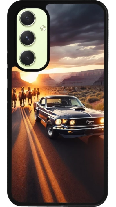 Coque Samsung Galaxy A54 5G - Silicone rigide noir Mustang 69 Grand Canyon