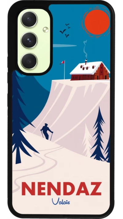 Coque Samsung Galaxy A54 5G - Silicone rigide noir Nendaz Cabane Ski
