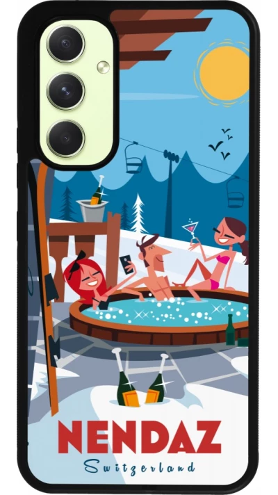 Coque Samsung Galaxy A54 5G - Silicone rigide noir Nendaz Mountain Jacuzzi