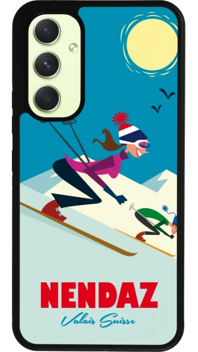 Coque Samsung Galaxy A54 5G - Silicone rigide noir Nendaz Ski Downhill