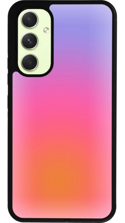 Coque Samsung Galaxy A54 5G - Silicone rigide noir Orange Pink Blue Gradient