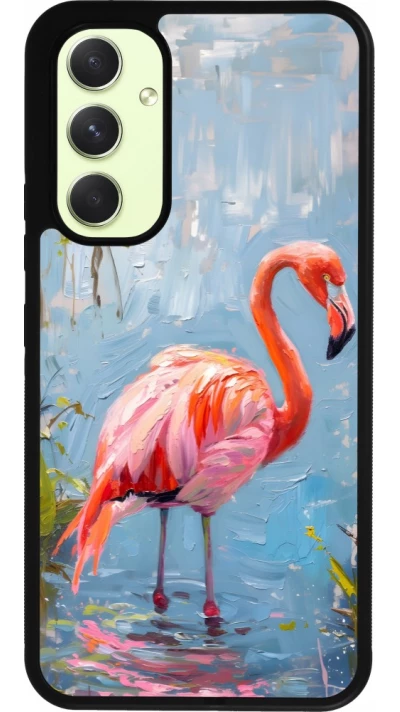 Coque Samsung Galaxy A54 5G - Silicone rigide noir Paint Flamingo