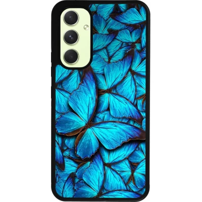 Samsung Galaxy A54 Case Hülle - Silikon schwarz Papillon bleu
