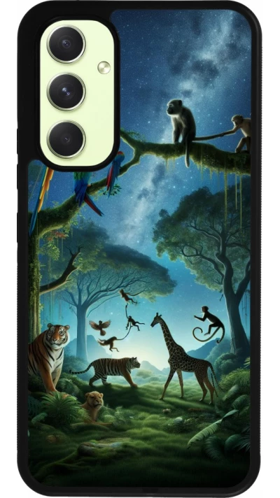 Coque Samsung Galaxy A54 5G - Silicone rigide noir Paradis des animaux exotiques