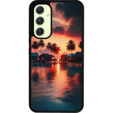 Coque Samsung Galaxy A54 5G - Silicone rigide noir Paradis Maldives