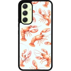 Samsung Galaxy A54 Case Hülle - Silikon schwarz Muster von pastellfarbenen Hummern