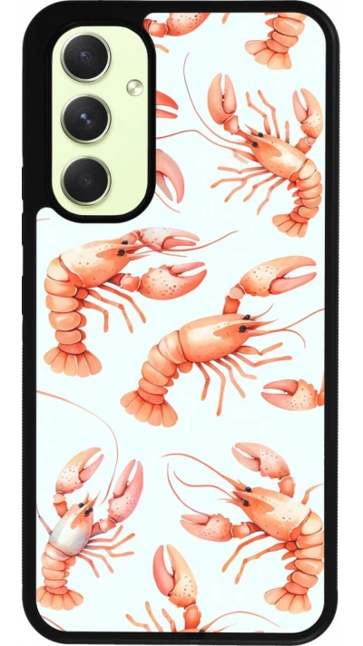 Coque Samsung Galaxy A54 5G - Silicone rigide noir Pattern de homards pastels