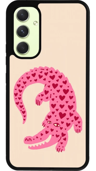 Coque Samsung Galaxy A54 5G - Silicone rigide noir Pink crocodile 2026
