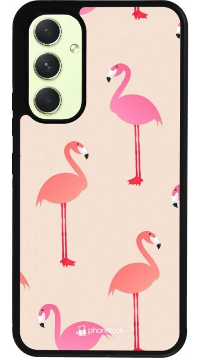 Coque Samsung Galaxy A54 5G - Silicone rigide noir Pink Flamingos Pattern