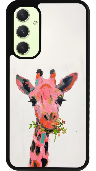 Coque Samsung Galaxy A54 5G - Silicone rigide noir Pink Girafe Paint