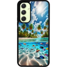 Coque Samsung Galaxy A54 5G - Silicone rigide noir Plage Paradis
