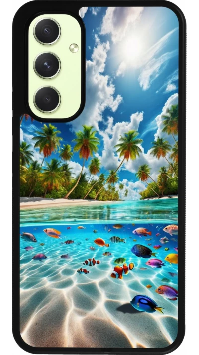 Coque Samsung Galaxy A54 5G - Silicone rigide noir Plage Paradis