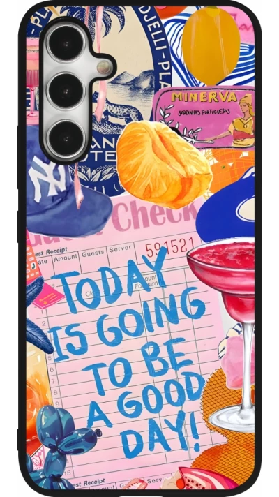Coque Samsung Galaxy A54 5G - Silicone rigide noir Preppy Today is Going to be a good day
