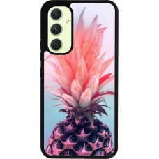 Coque Samsung Galaxy A54 5G - Silicone rigide noir Purple Pink Pineapple