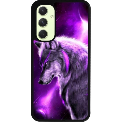 Samsung Galaxy A54 Case Hülle - Silikon schwarz Purple Sky Wolf