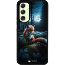 Samsung Galaxy A54 Case Hülle - Silikon schwarz Fuchs Mond Wald