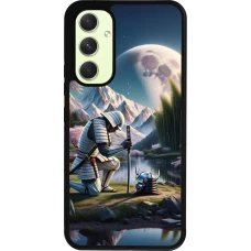 Samsung Galaxy A54 Case Hülle - Silikon schwarz Samurai Katana Mond