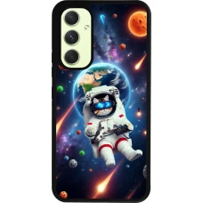 Samsung Galaxy A54 Case Hülle - Silikon schwarz VR SpaceCat Odyssee