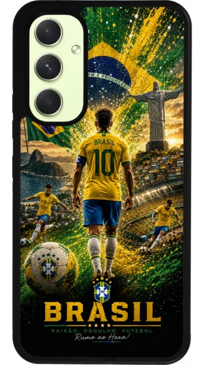 Samsung Galaxy A54 Case Hülle - Silikon schwarz Fussball Brasilien splash 2026