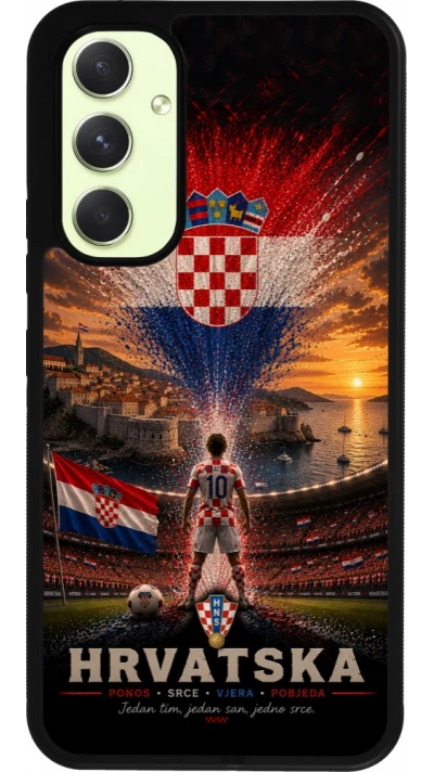 Samsung Galaxy A54 Case Hülle - Silikon schwarz Fussball Kroatien splash 2026