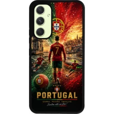 Samsung Galaxy A54 Case Hülle - Silikon schwarz Fussball Portugal splash 2026